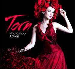 极品PS动作－破碎散离(含高清视频教程)：Torn Photoshop Action